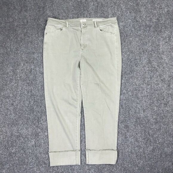 J.JILL DENIM Jeans Womens Size 14P Green Denim High Rise Straight - Picture 1 of 11